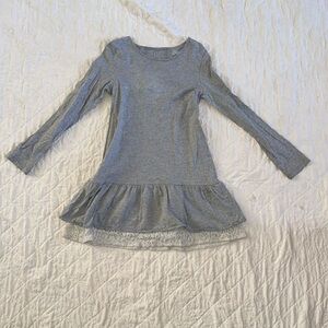 OSHKOSH Gray Tunic with Lace and Bow Accent Girls Size 6X
